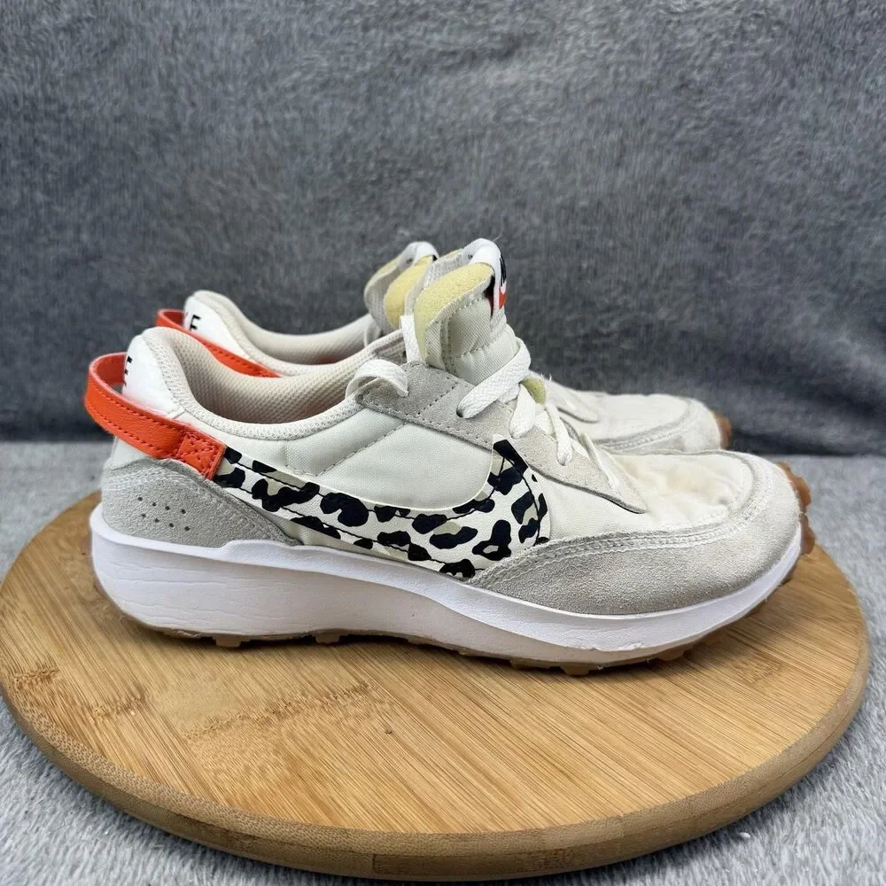 Nike Shoes Womens Size 7 White Suede Animal Print Orange Sneakers DZ5201-100